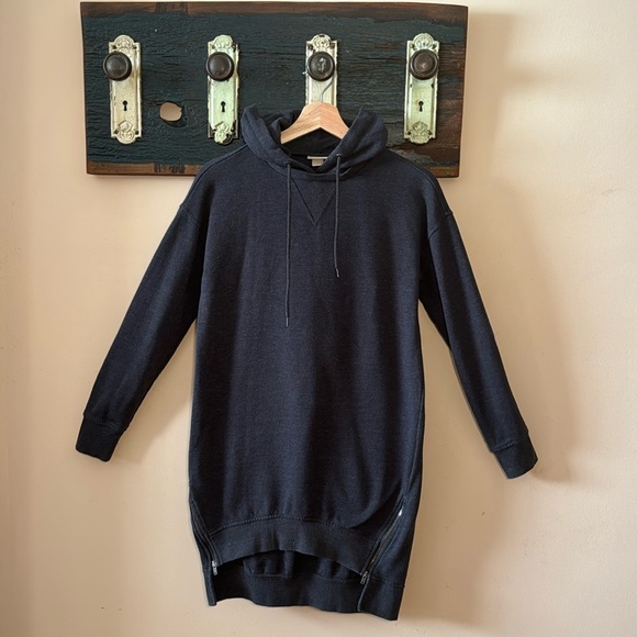 2/$18 Mossimo Grey Long Hoodie Sweater Dress Tunic Size XS - Picture 2 of 16